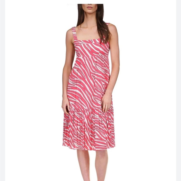 Michael Kors Zebra Square Neck Sleeveless Midi Dress
Color Geranium - Picture 1 of 9